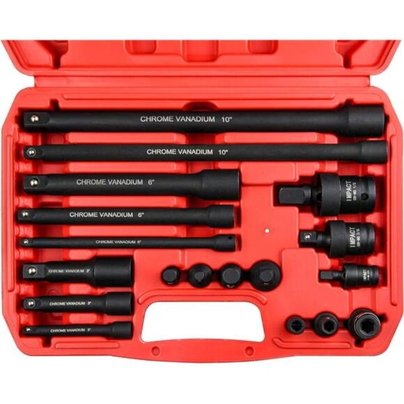 18-Piece Drive Tool Accessory Set,Includes Socket Adapters - Picture 1 of 7